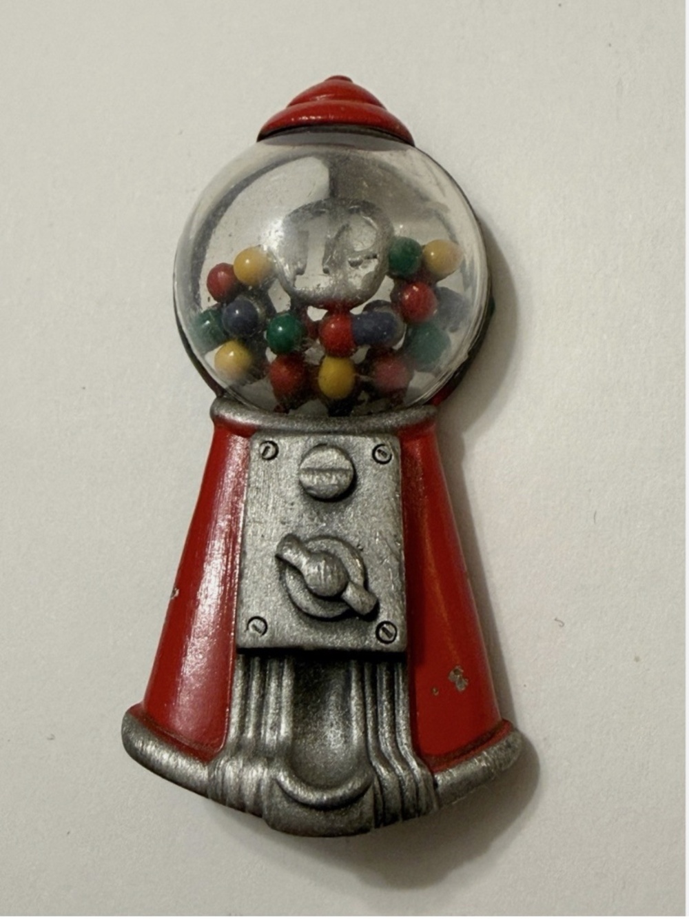 Vintage AJC Gum Ball Machine Brooch Pin 2.5in, American Jewelry Chain Co.